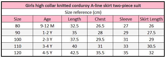The Nordic Luxe | Girls’ High-Collar Knit Top & Corduroy A-Line Skirt Set