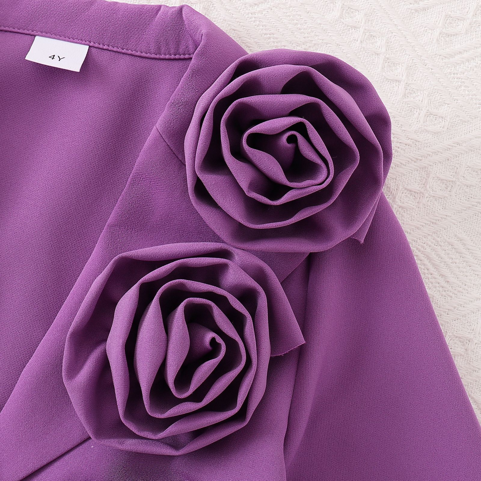 Winter Velvet | Girls 3-D Floral Blazer, Camisole & Trousers Multi-Piece Set