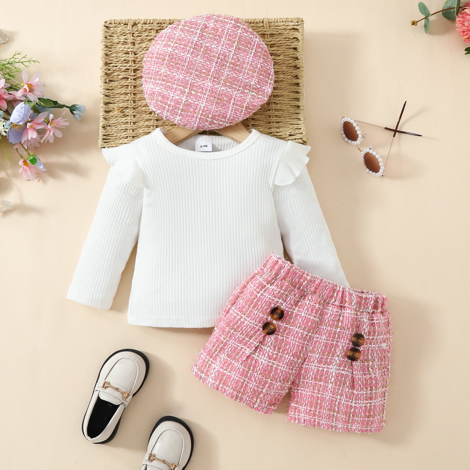 The Little Voyager | Baby Long-Sleeve Top, Shorts & Matching Hat 3-Piece Suit