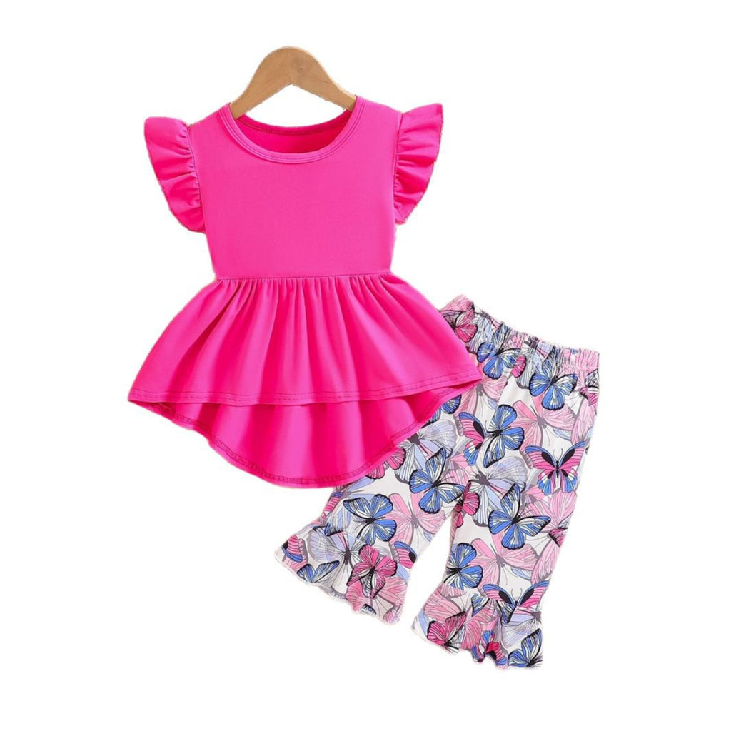 The Flora-Float | Girls’ 2026 "Doll-Style" Flying Sleeve & Floral Legging Set