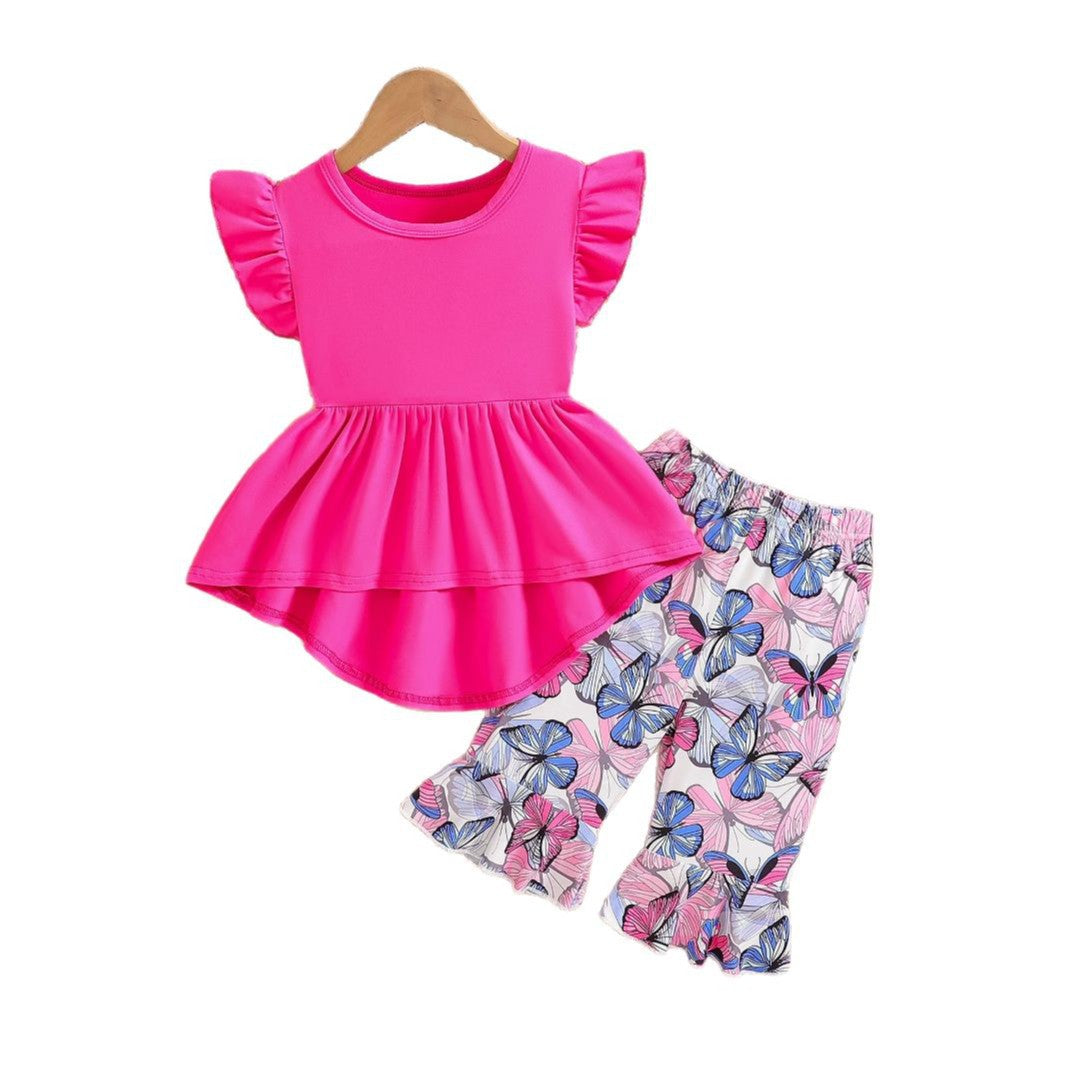 The Flora-Float | Girls’ 2026 "Doll-Style" Flying Sleeve & Floral Legging Set