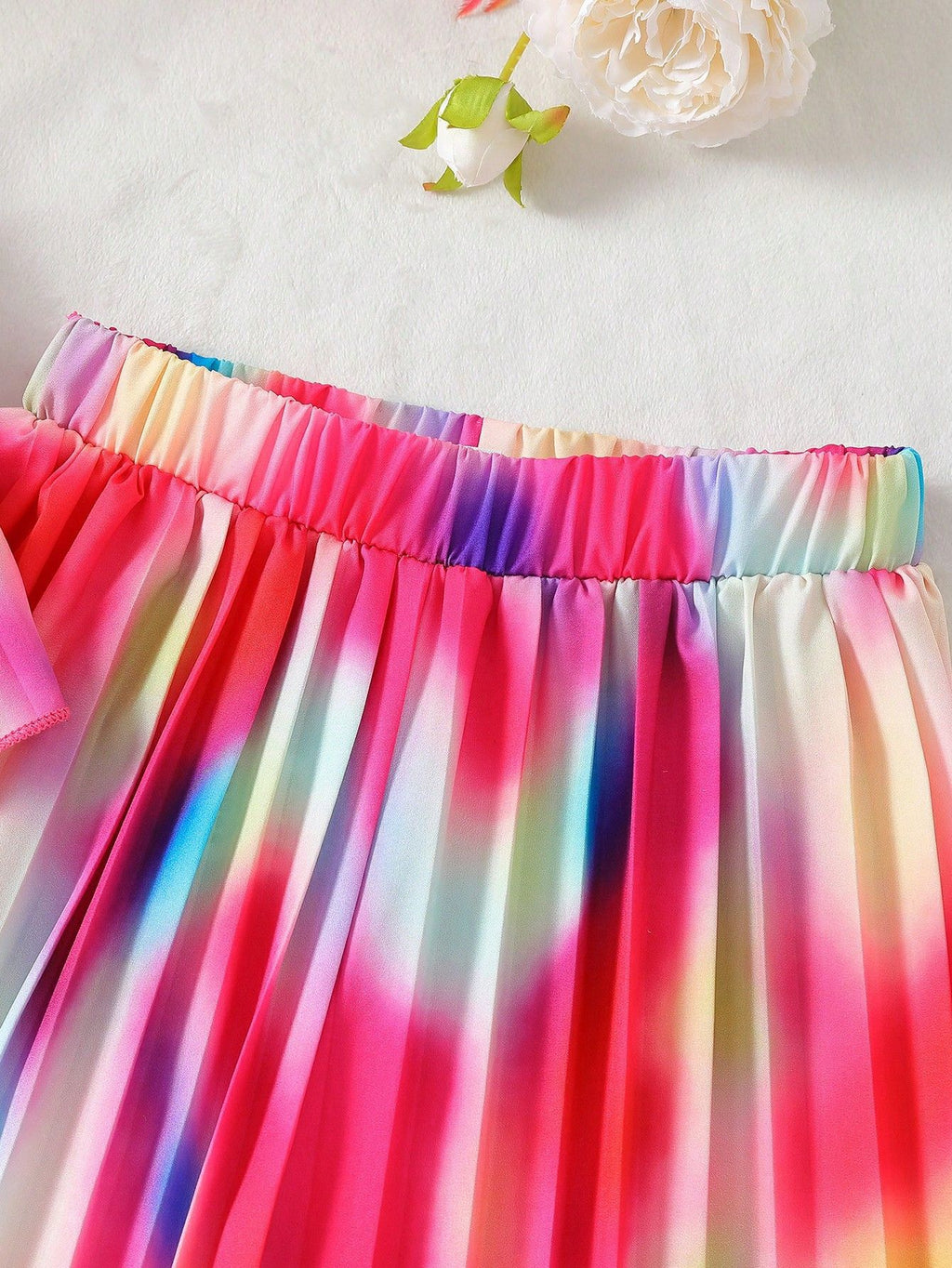 The Breezy Belle | Girls’ Pleated Suspender Top & Wide-Leg Pant Set