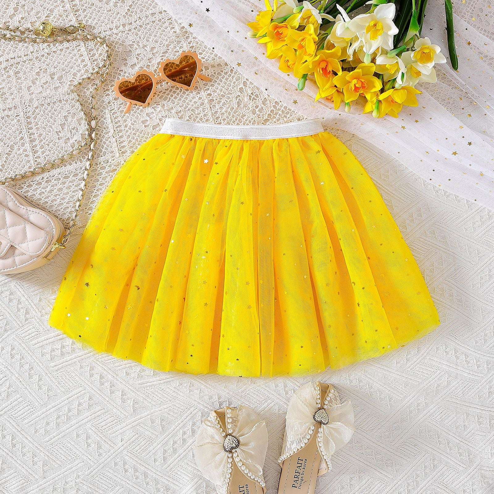 The Velvet Petal | Girls’ Tiered "Foreign Style" Autumn Gauze Skirt