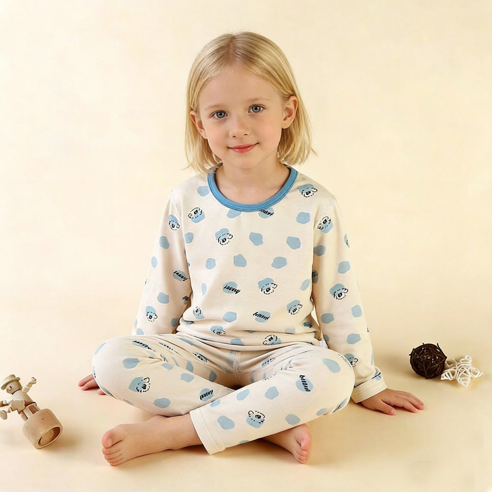 The Little Prince Children's long johns set pure cotton boys Lycra pajamas girls loungewear baby thermal clothes children's underwear
