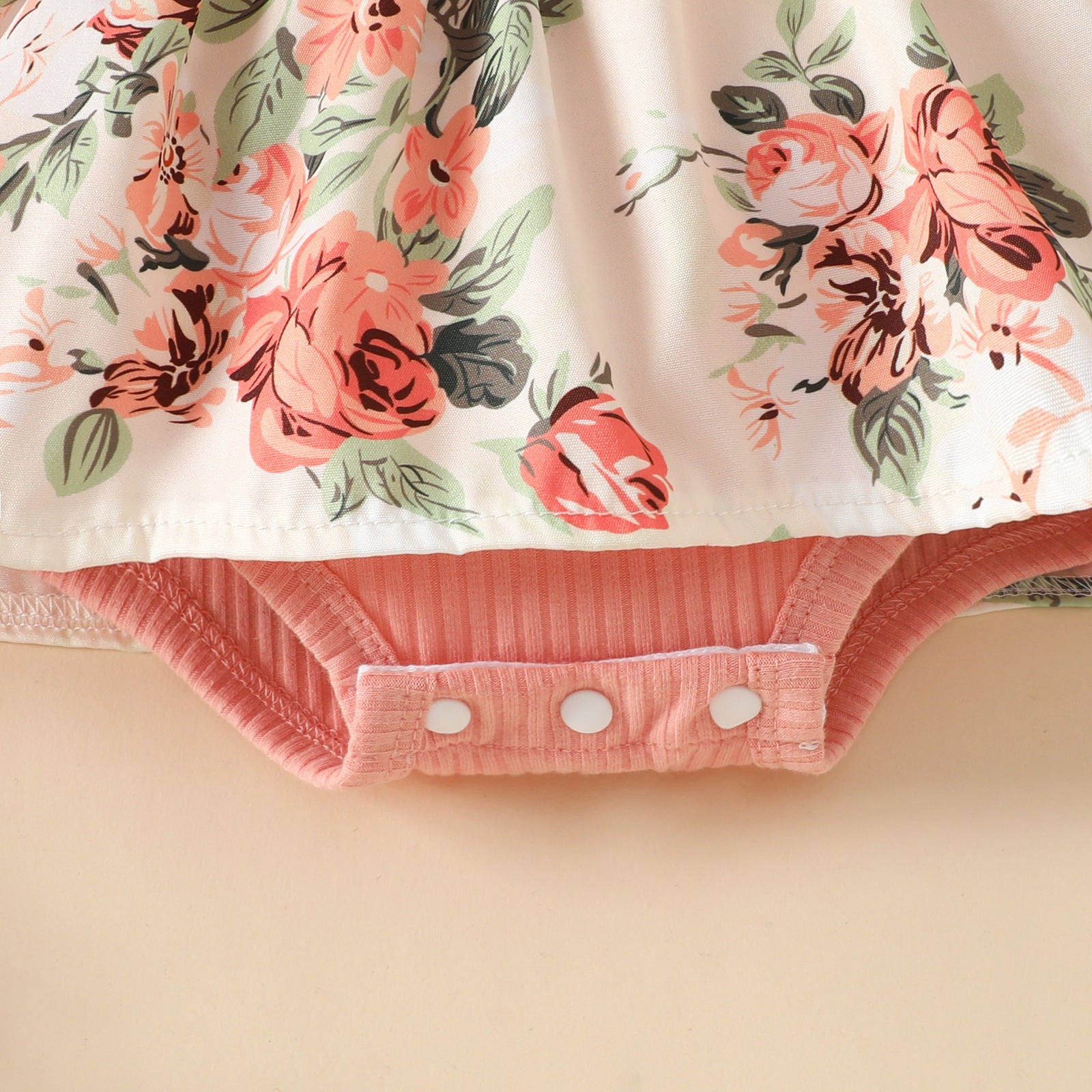 The Petal Picnic | Baby Girl Floral Striped Ruffle Romper & Headscarf Set