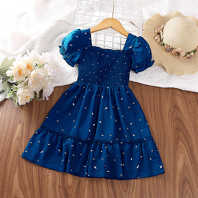 Girls Polka Dot Princess Dress | 2026 Summer Short Sleeve Tutu Dress