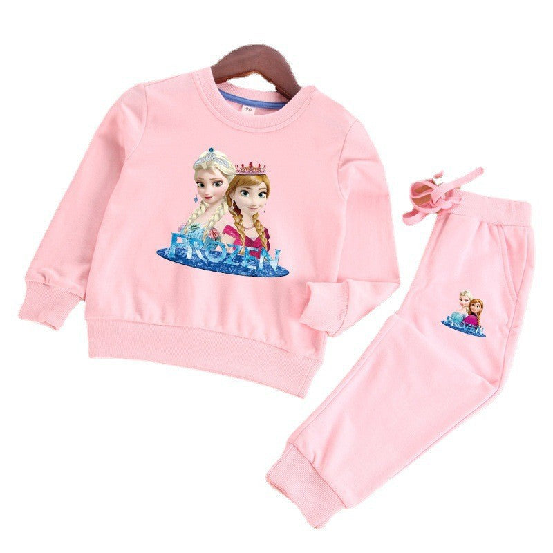 The Heart-Haze Ensemble | Girls’ "Love Sand" Half-Sleeve Mesh Trouser Suit