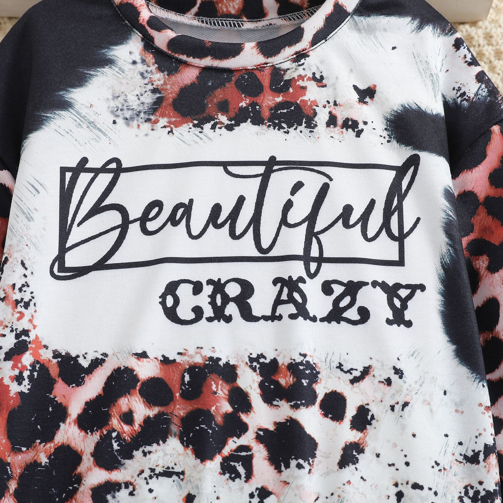 The Alpha-Wild | Girls’ Alphabet Leopard Print Sweater & Jogger Set
