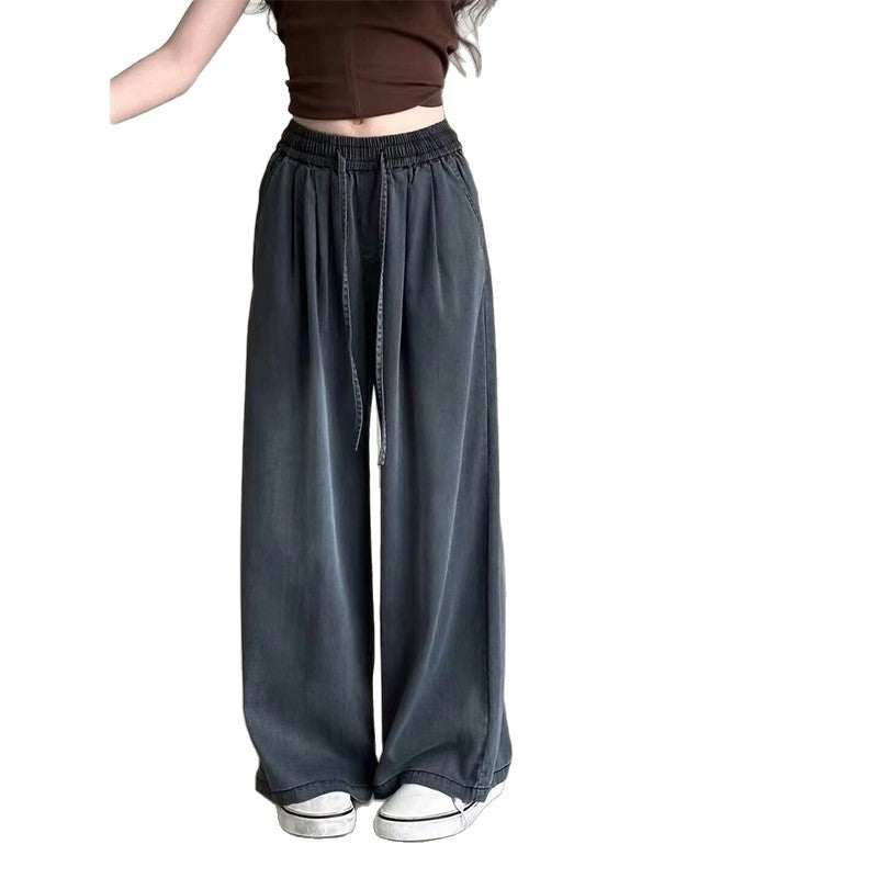 The Silk-Mist Straight | Girls' Tencel-Cotton Wide-Leg Trousers
