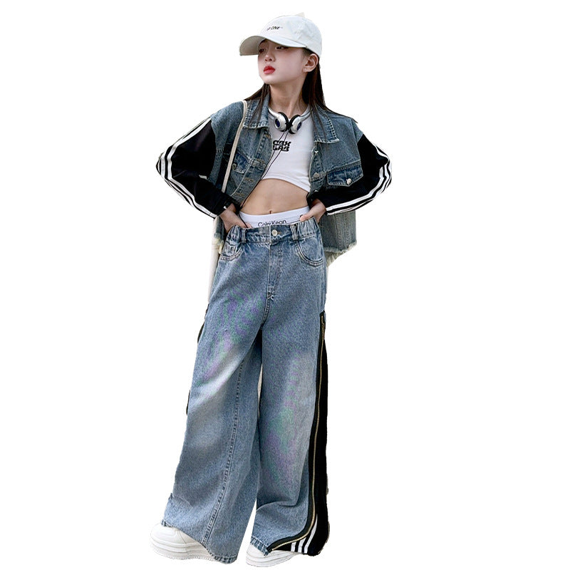 The Amber Tigress | 2026 Orange Tiger Denim Two-Piece Set