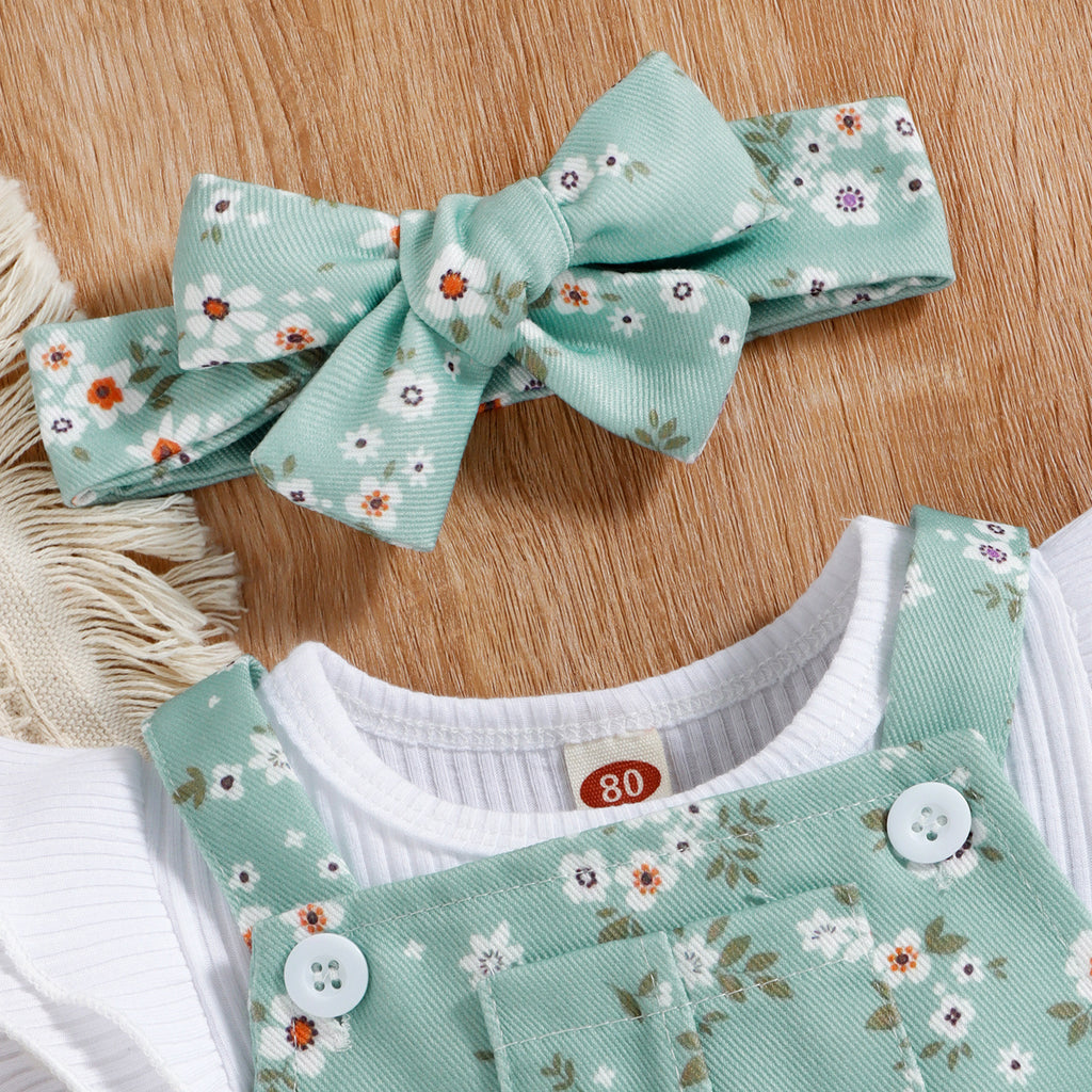 The Sisterly Stripe | Girls’ Cotton Pit-Stripe Sleeveless Overalls Set