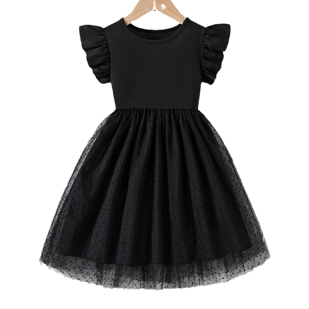 The Celestial Mist | Girls’ 2026 "Super Foreign" Short-Sleeve Mesh Princess Dress