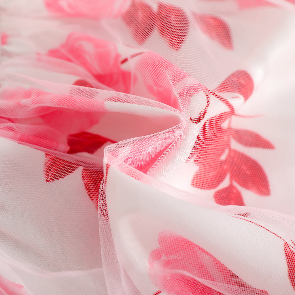 The Flora-Frost | Girls’ "Super Foreign" Layered Mesh Flower Skirt