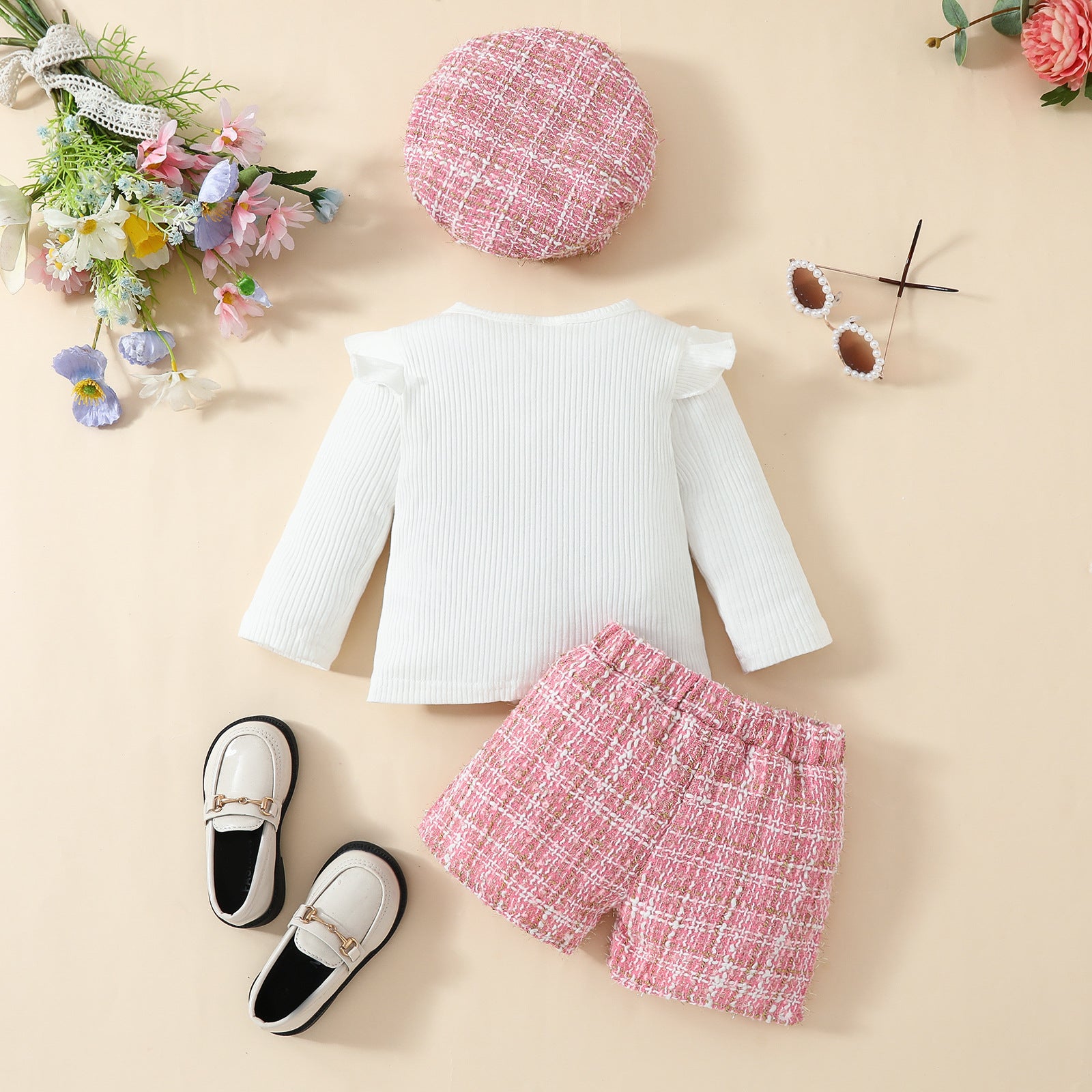 The Little Voyager | Baby Long-Sleeve Top, Shorts & Matching Hat 3-Piece Suit