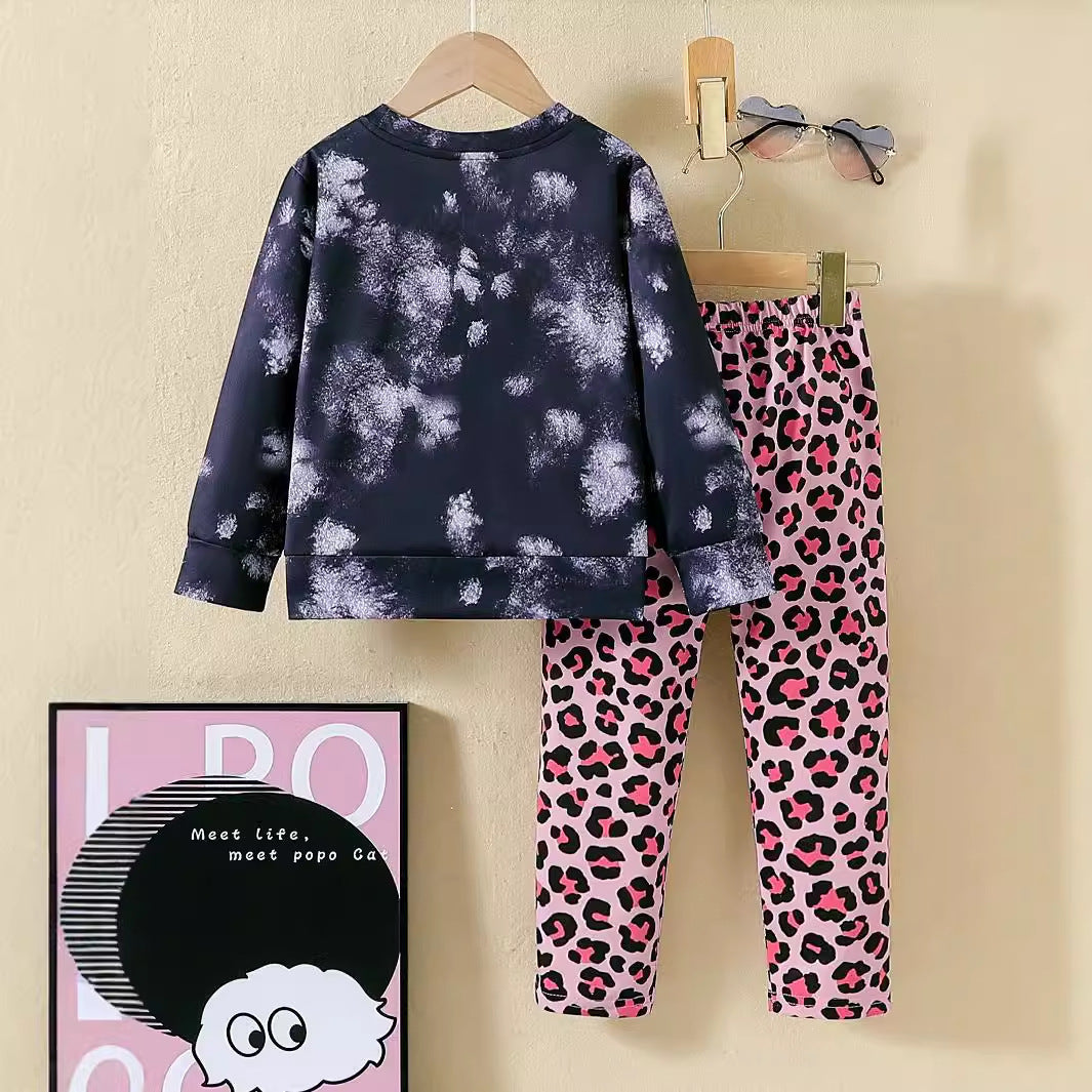 The Safari-Luxe | Girls’ 2026 Leopard Print Two-Piece Tracksuit