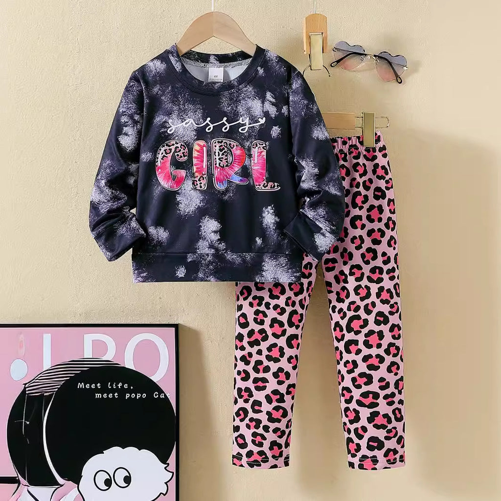 The Safari-Luxe | Girls’ 2026 Leopard Print Two-Piece Tracksuit