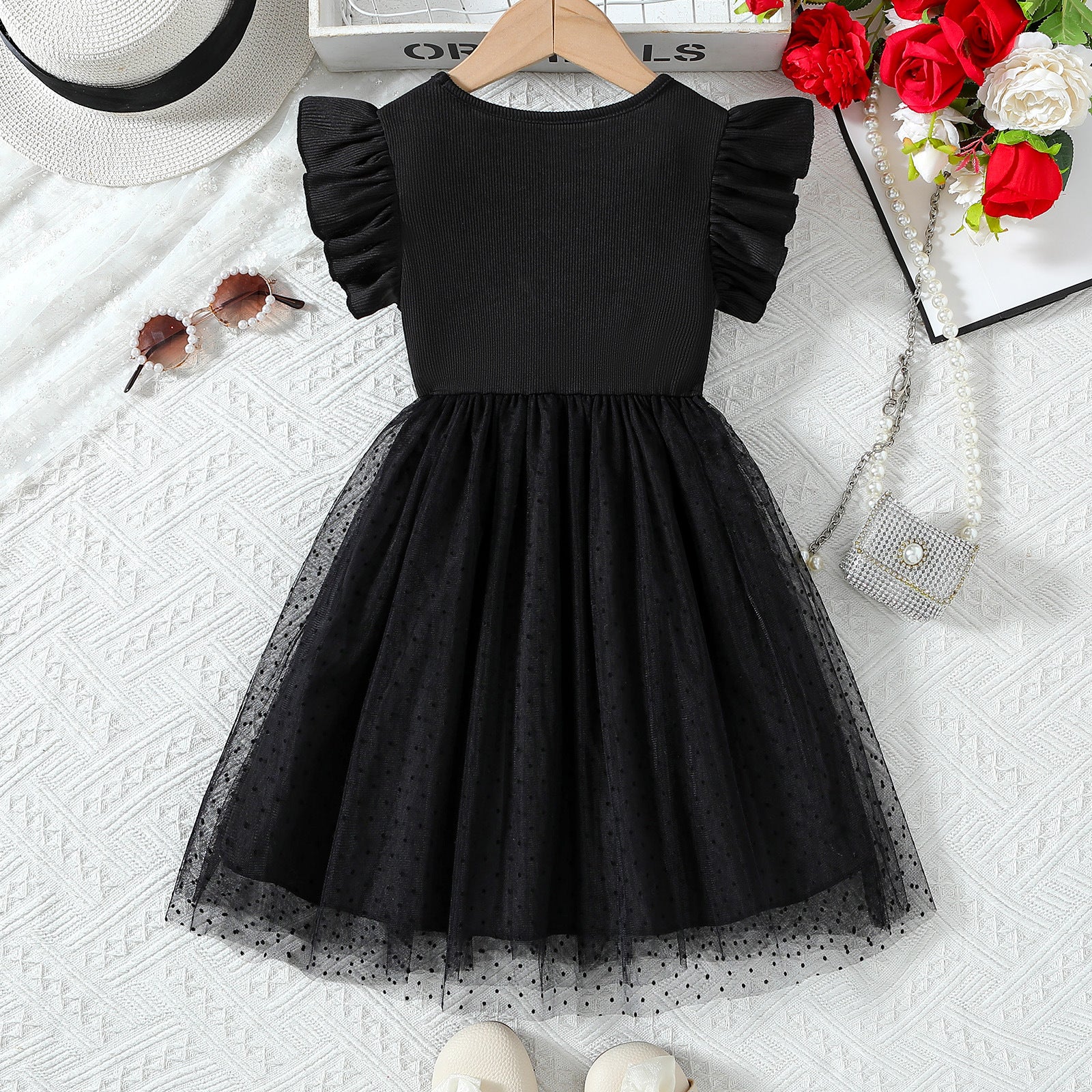 The Celestial Mist | Girls’ 2026 "Super Foreign" Short-Sleeve Mesh Princess Dress