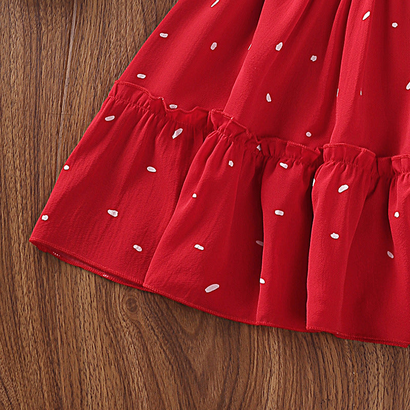 Girls Polka Dot Princess Dress | 2026 Summer Short Sleeve Tutu Dress