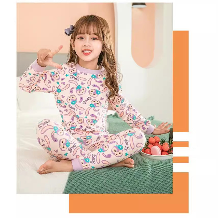 The Coral-Dream | Girls’ "Mermaid" Thermal Cotton Loungewear Set