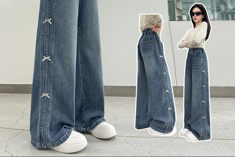 The Metro Flare | Girls' Versatile Wide-Leg Denim Trousers