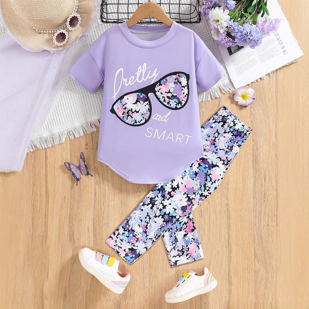 The Summer Muse | Girls’ 2-Piece Graphic Tee & Easy-Flex Jogger Set