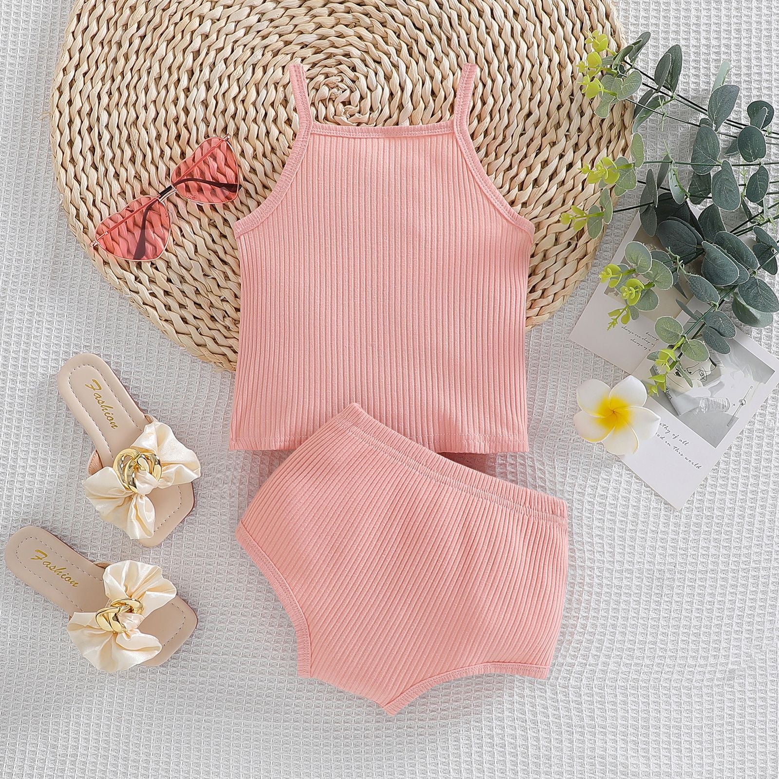 The Zen Minimalist | Gender-Neutral Solid Suspender & Shorts 2-Piece Set