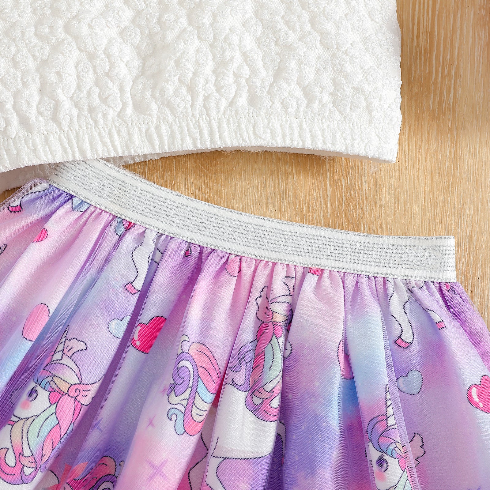 The Prismatic Pegasus | Girls’ Sequin Rainbow "Four Seasons" Mesh Skirt
