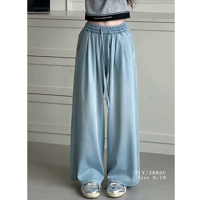 The Silk-Mist Straight | Girls' Tencel-Cotton Wide-Leg Trousers