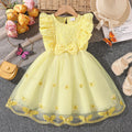 Girls Sleeveless Lace Princess Dress | Summer Sweet Mesh Tutu Dress