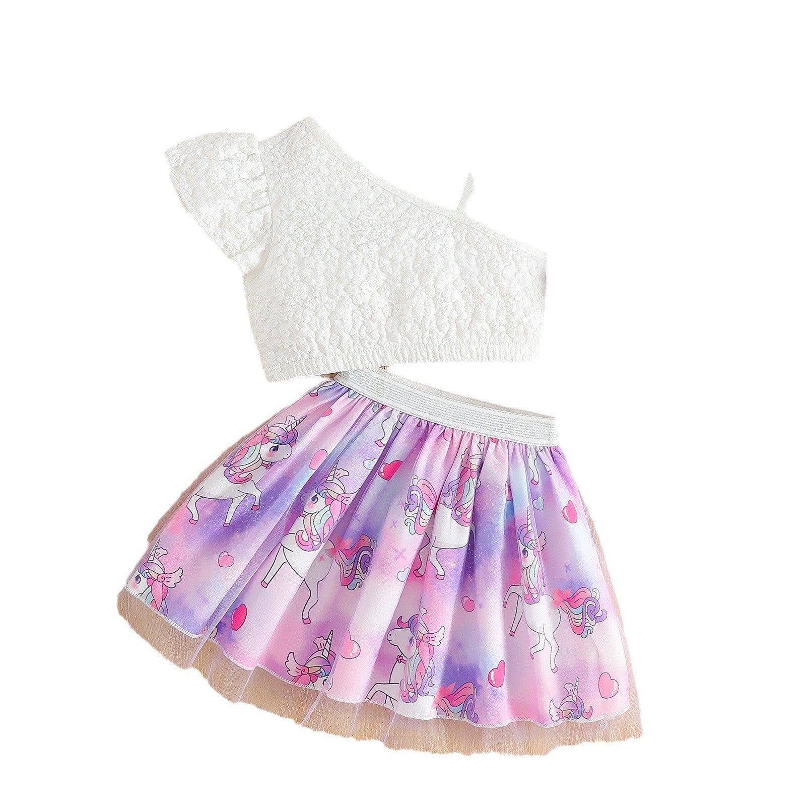 The Prismatic Pegasus | Girls’ Sequin Rainbow "Four Seasons" Mesh Skirt