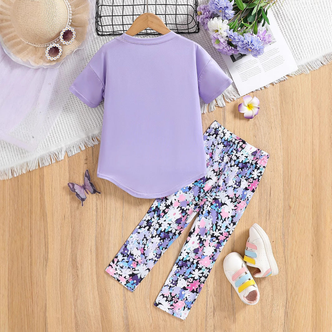 The Summer Muse | Girls’ 2-Piece Graphic Tee & Easy-Flex Jogger Set