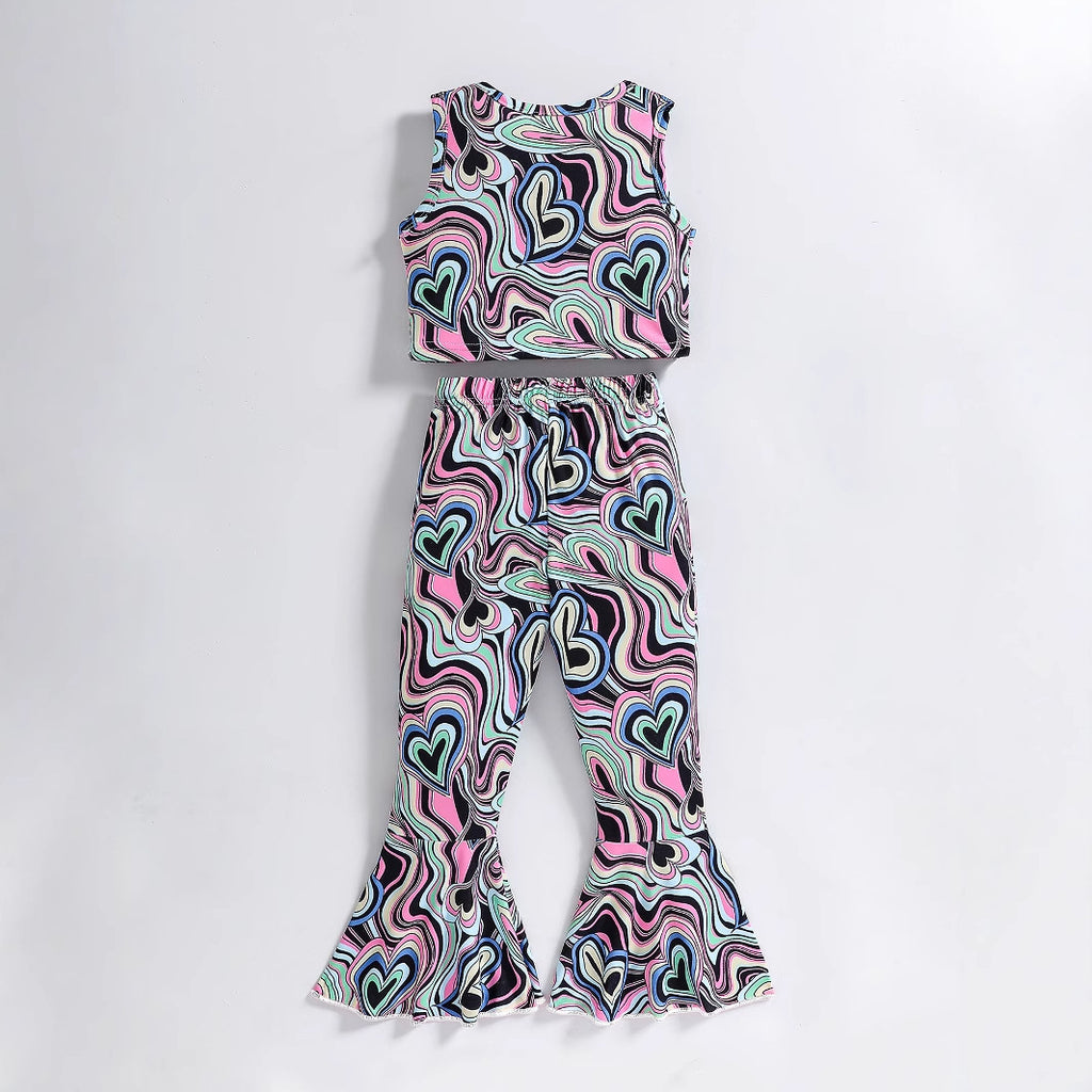 The Retro-Rhythm | Girls’ "High-Street" Printed Flared Trousers