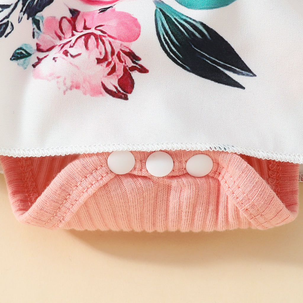 The Lace Loveling | Infant Sleeveless Floral Embroidery Triangle Romper