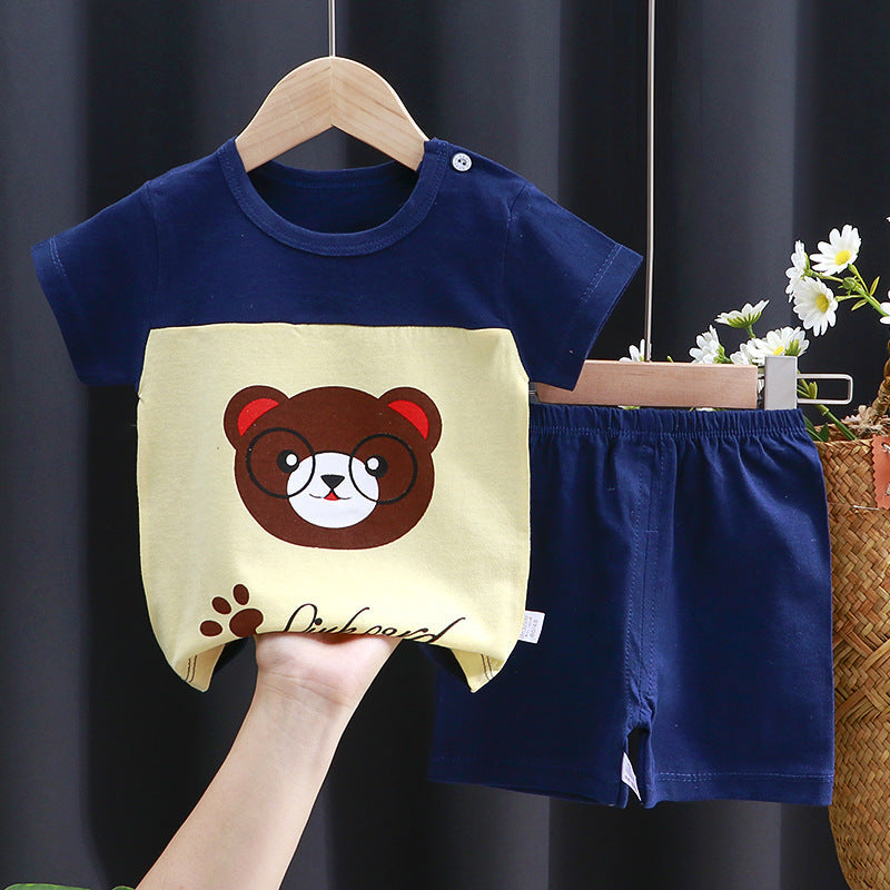 Kids Pure Cotton Summer Set - Breathable Korean Fashion Short-Sleeve Outfit