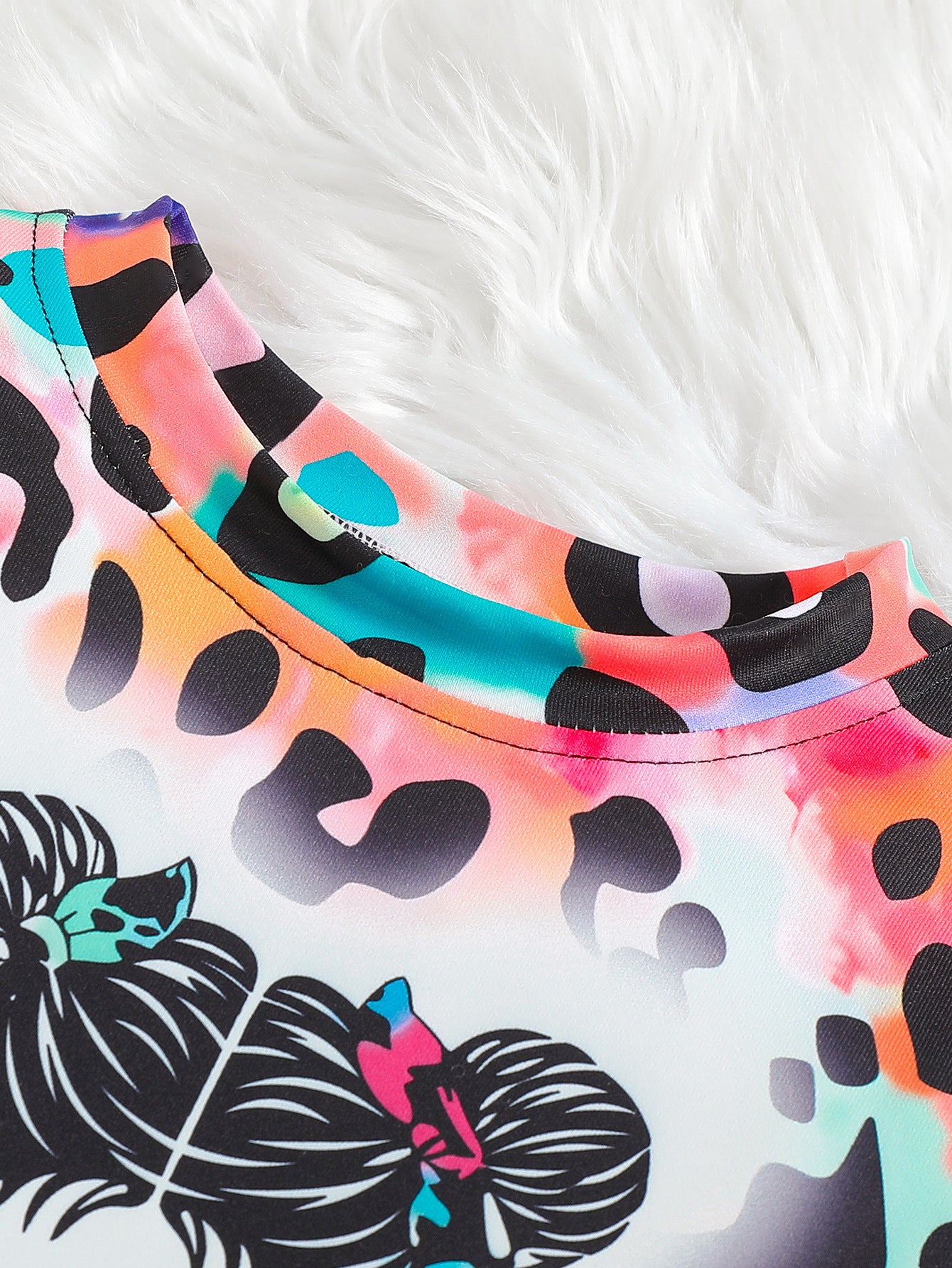 The Chroma-Flare | Girls’ Spring/Autumn Cartoon Full-Print Flared Suit