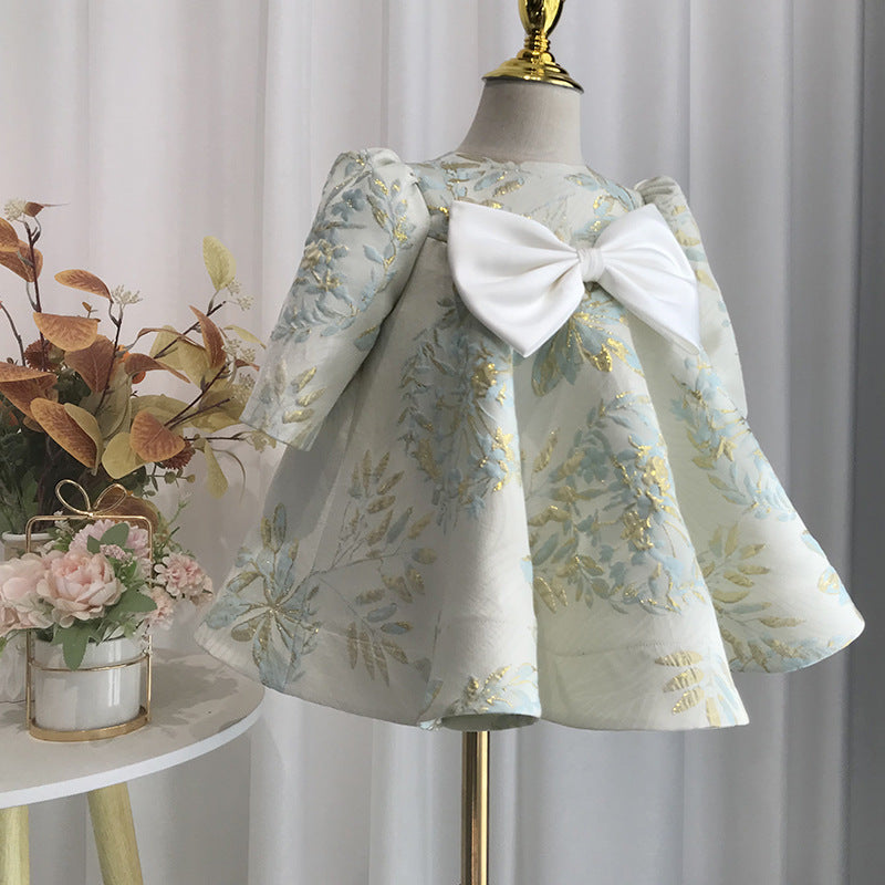 The Autumn Radiance | Light & Thin Printed Satin Tutu Dress