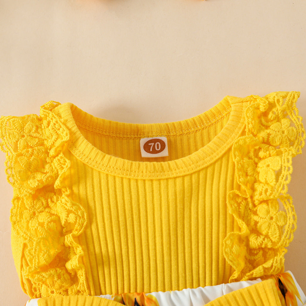 The Petal-Cloud | 2026 Baby & Toddler "Lace-Floral" Five-Color Romper