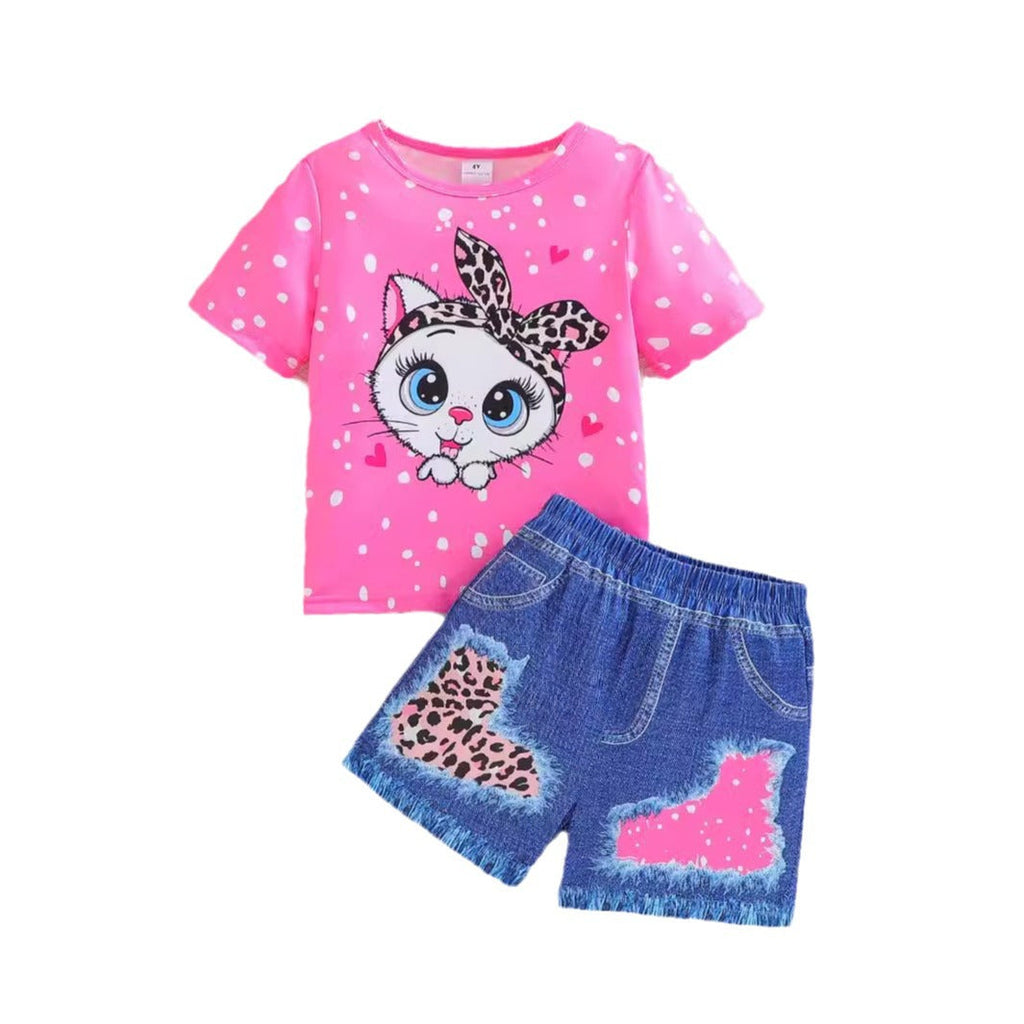 The Cat’s Pajamas | Girls’ Big-Eyed Cartoon Summer Set