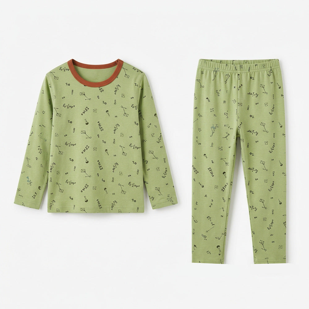 The Little Prince Children's long johns set pure cotton boys Lycra pajamas girls loungewear baby thermal clothes children's underwear