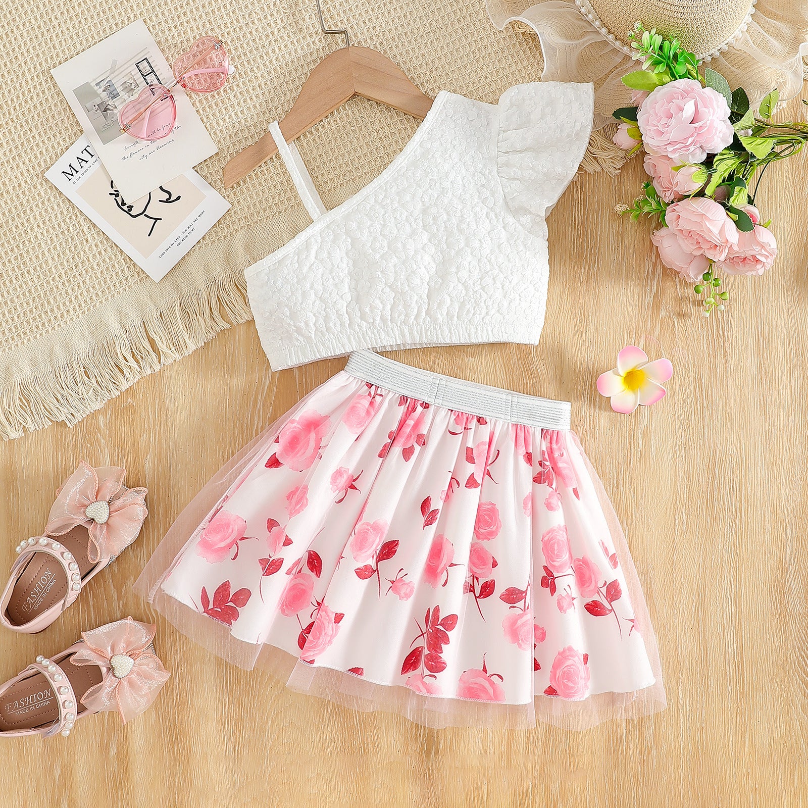 The Flora-Frost | Girls’ "Super Foreign" Layered Mesh Flower Skirt