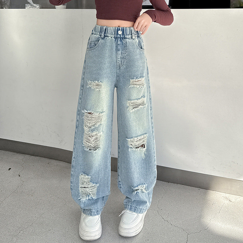 The Amber Pulse | 2025 Orange Tiger Straight-Leg Casual Jeans