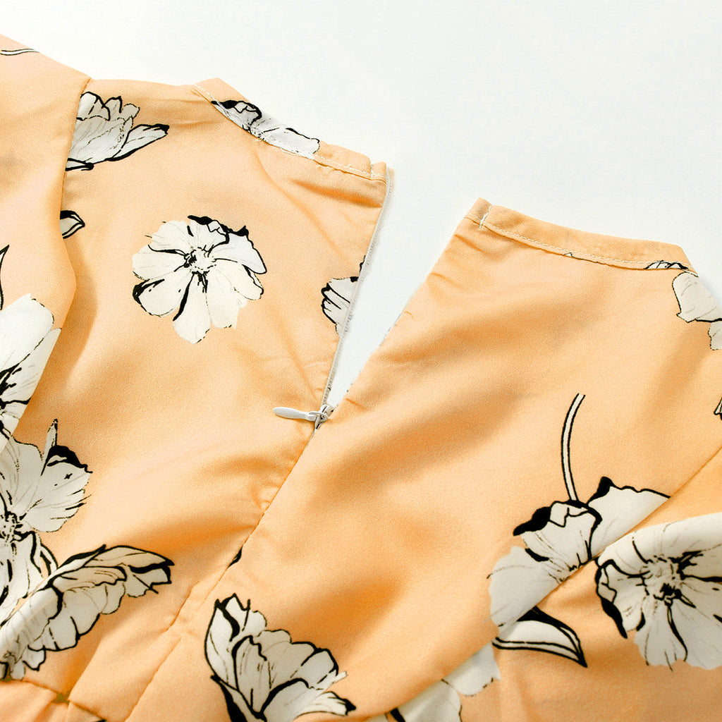 The Tropical Trendsetter | Girls' Floral Short-Sleeved Woven Jumpsuit