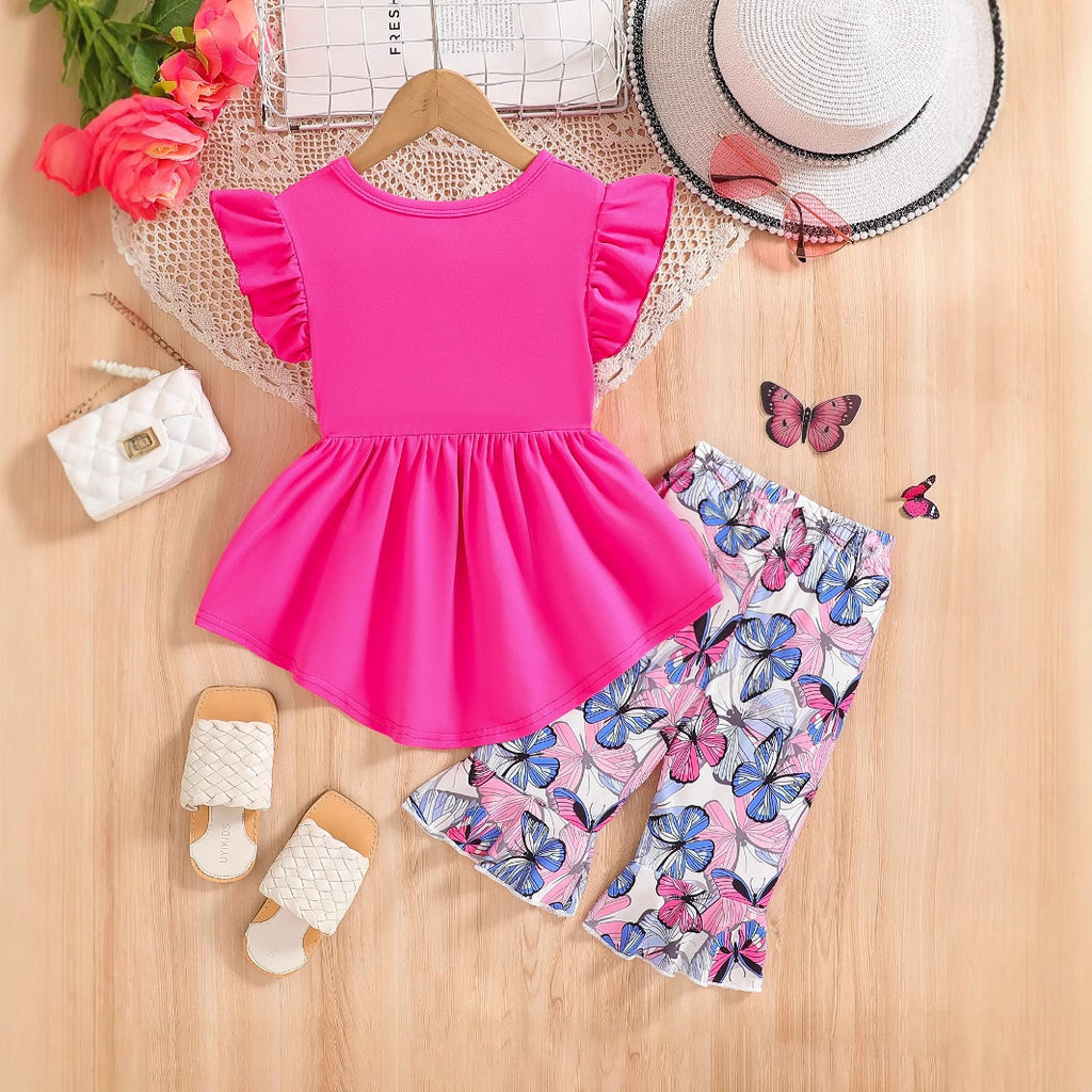 The Flora-Float | Girls’ 2026 "Doll-Style" Flying Sleeve & Floral Legging Set