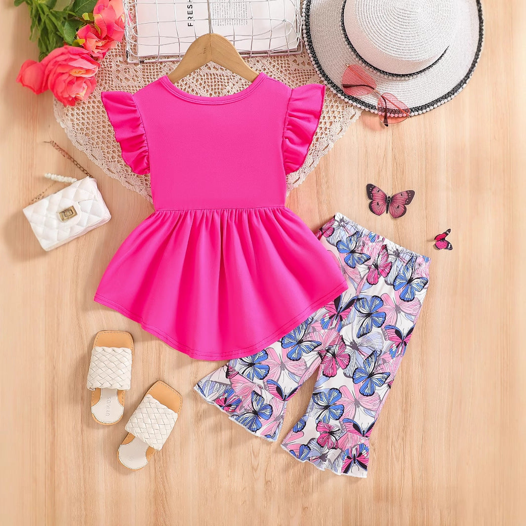 The Flora-Float | Girls’ 2026 "Doll-Style" Flying Sleeve & Floral Legging Set