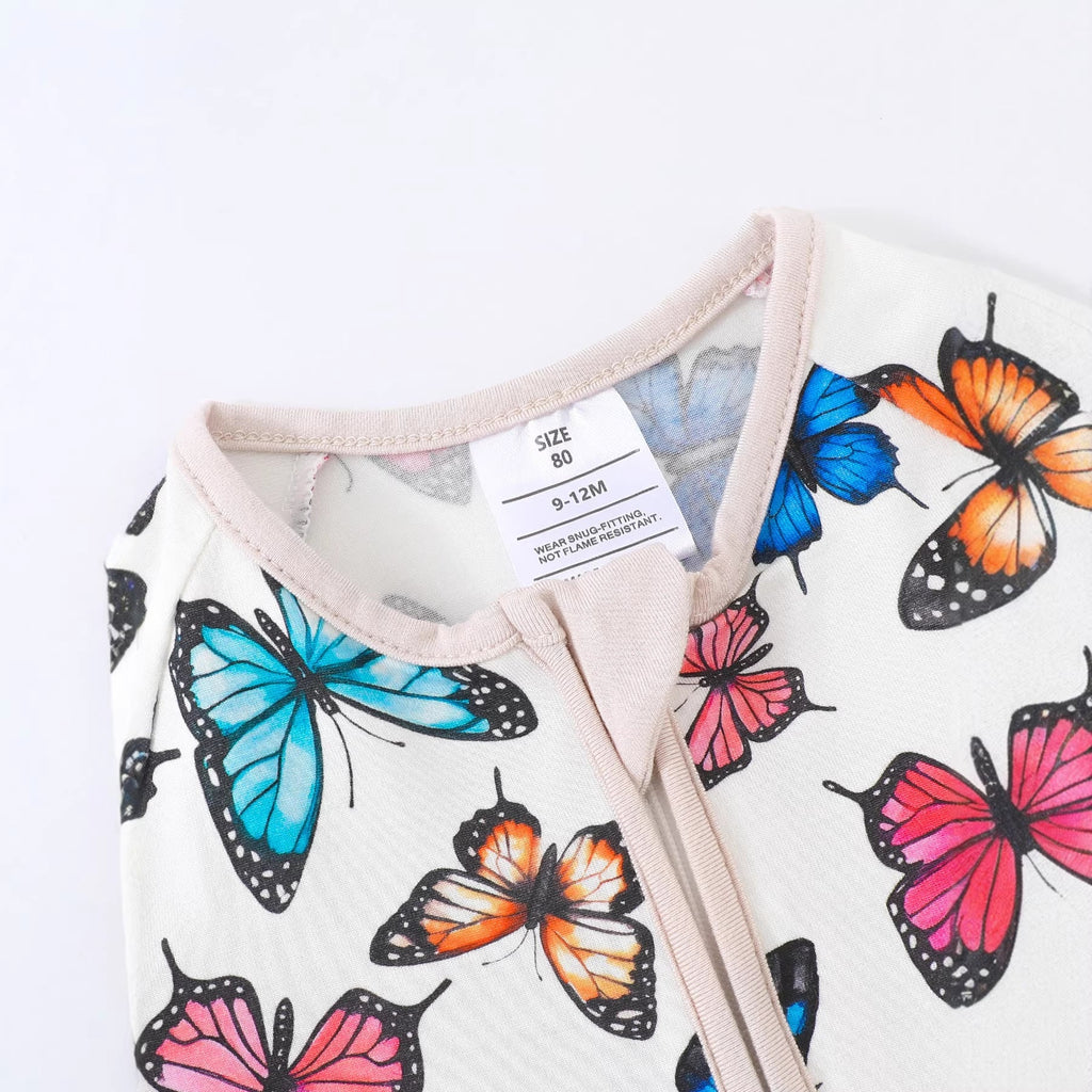 The Painted Wing | Bamboo Fiber Butterfly Zip Onesie