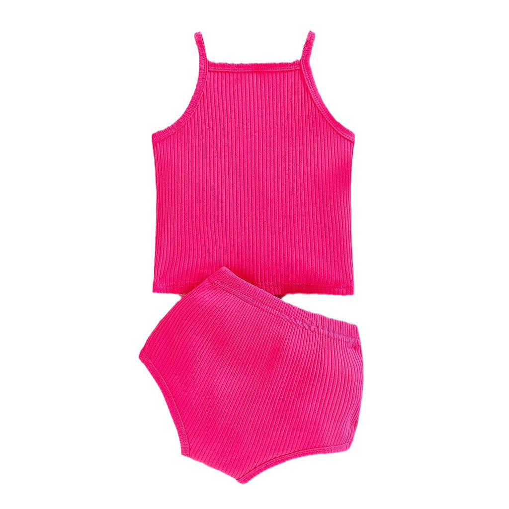 The Zen Minimalist | Gender-Neutral Solid Suspender & Shorts 2-Piece Set
