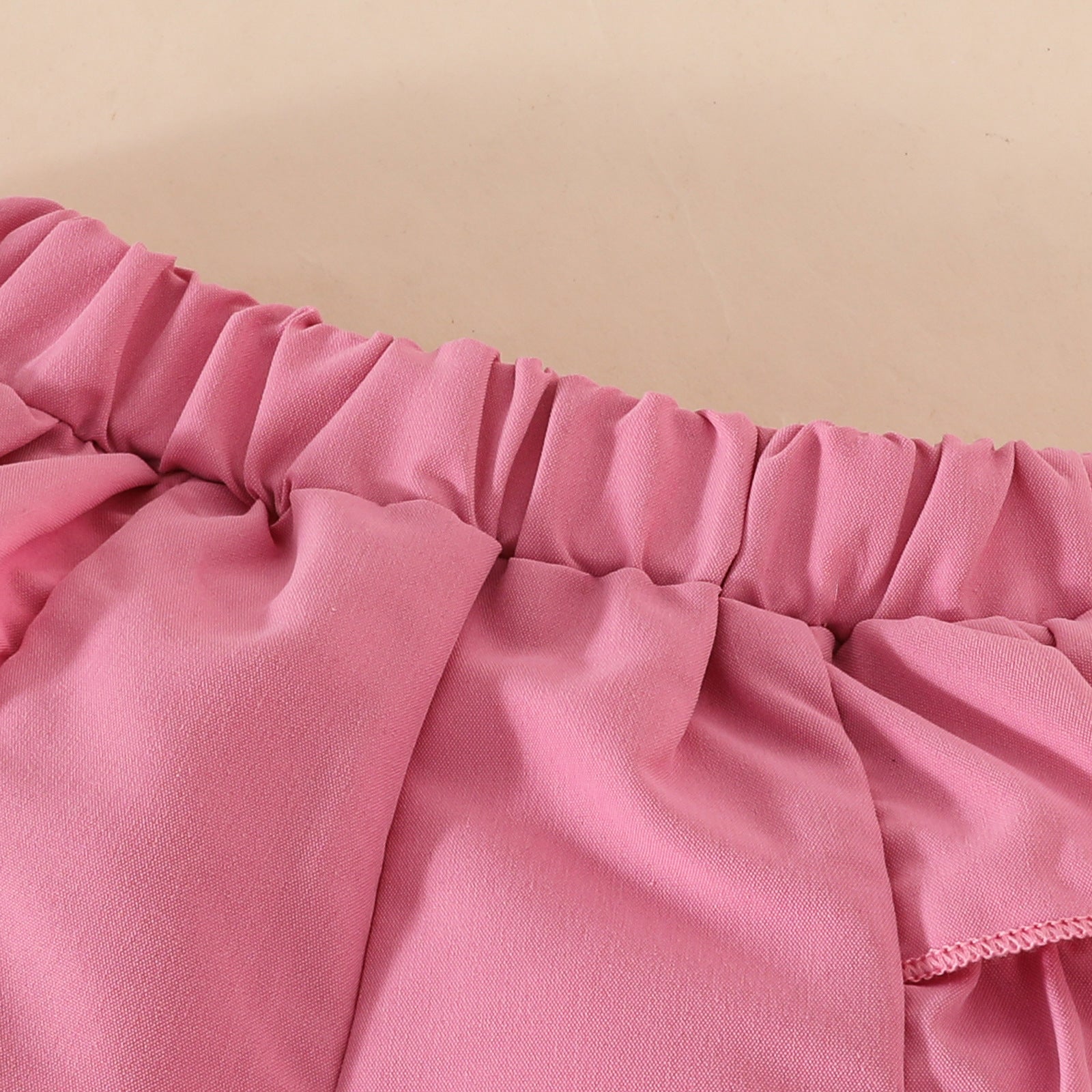 The Pearl Promenade | Baby Girl Ruffle Beaded Top & Multi-Layered Shorts Set
