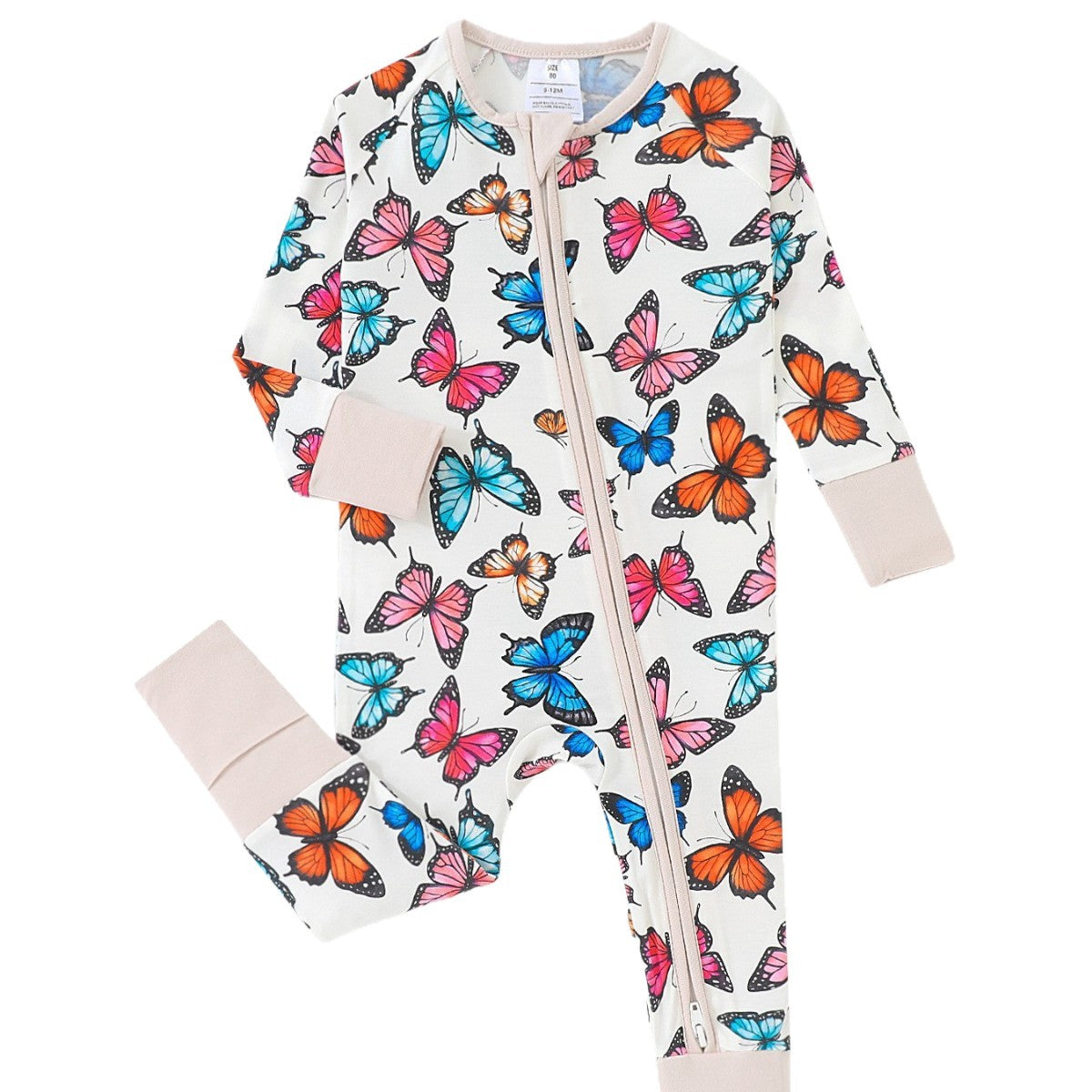 The Painted Wing | Bamboo Fiber Butterfly Zip Onesie