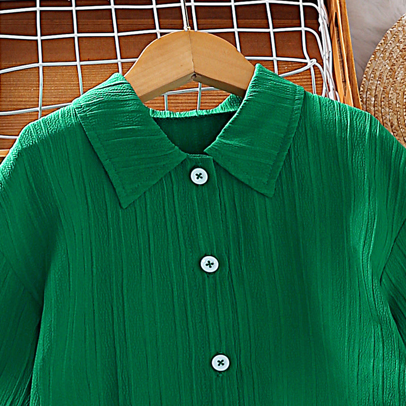 Modern Prep | Girls Collared Long-Sleeve Shirt & Tailored Pants Set