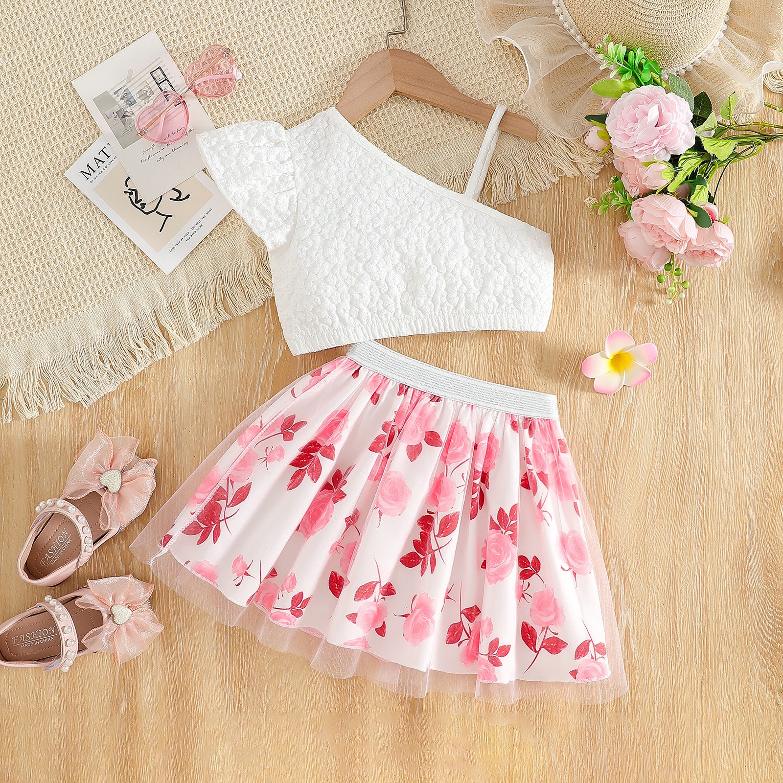 The Flora-Frost | Girls’ "Super Foreign" Layered Mesh Flower Skirt